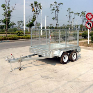 Hot-dip galvanizing 8x5 Tandem axle trailer with cage