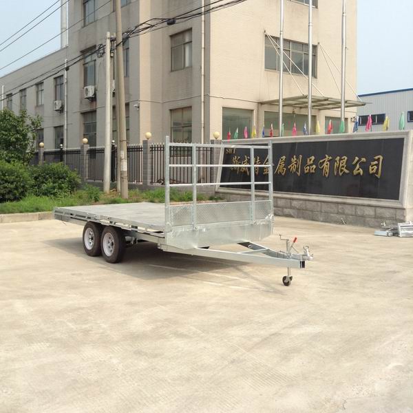 Hot dipped galvanized welded flat truck trailer for industrial